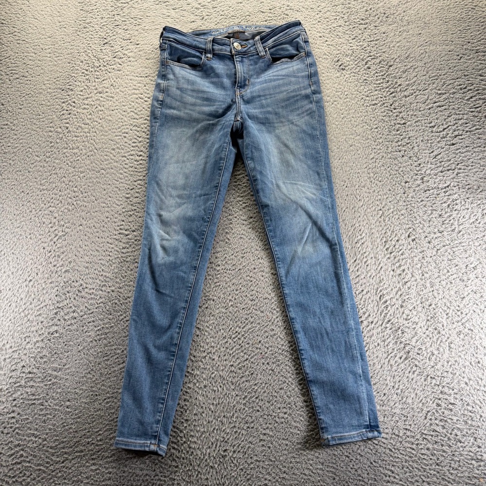 American Eagle Outfitters Next Level Jeans Womens 4 Blue Denim Jegging Stretch